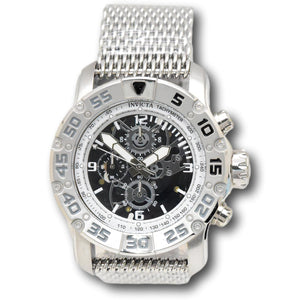 Invicta Racing JM Limited Ed Men's 48mm Silver Mesh Skeleton Chrono Watch 48053-Klawk Watches
