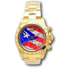 Load image into Gallery viewer, Invicta Speedway Puerto Rico Edition Men's 40mm Triple Gold Chrono Watch 46112-Klawk Watches
