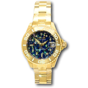 Invicta Pro Diver Women's Automatic 38mm Abalone MOP Mosaic Gold Watch 35762-Klawk Watches