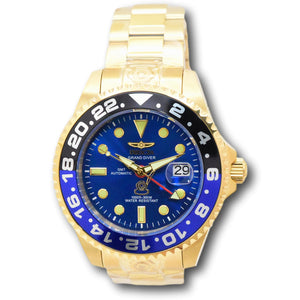 Invicta Grand Diver GMT Automatic Men's 47mm Blue Dial Gold Watch 45671-Klawk Watches