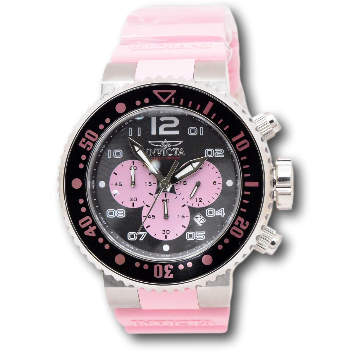 Invicta Pro Diver Men's 52mm Miami Special Edition Pink Chrono Watch 4 ...