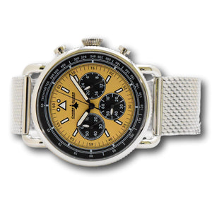 Chase Durer By Invicta Men's Aviator Silver and Gold Mesh Chrono Watch CDW-0151-Klawk Watches