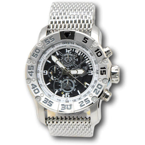 Invicta Racing JM Limited Ed Men's 48mm Silver Mesh Skeleton Chrono Watch 48053-Klawk Watches