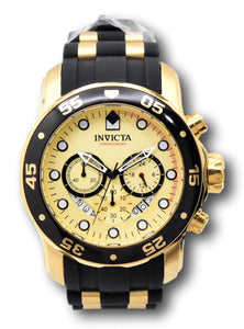 Invicta Pro Diver SCUBA Men's 48mm Gold Dial Stainless Chronograph Watch 17566-Klawk Watches