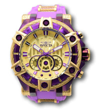 Load image into Gallery viewer, Invicta Bolt Cable MAX Men&#39;s 52mm LARGE Gold Purple 3-Eye Chrono Watch 40704-Klawk Watches
