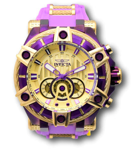 Invicta Bolt Cable MAX Men's 52mm LARGE Gold Purple 3-Eye Chrono Watch 40704-Klawk Watches