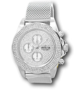 Invicta Pro Diver 43mm Men’s Chronograph Silver Pave Crystal Watch 31567-Klawk Watches