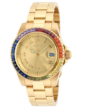 Load image into Gallery viewer, Invicta Angel Women's 40mm Gold Watch 42 Rainbow CZ Bezel Quartz 20022-Klawk Watches
