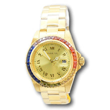 Load image into Gallery viewer, Invicta Angel Women's 40mm Gold Watch 42 Rainbow CZ Bezel Quartz 20022-Klawk Watches
