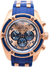 Load image into Gallery viewer, Invicta Bolt Men's 52mm Rose Gold Blue Cable Silicone Chronograph Watch 31434-Klawk Watches
