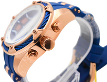 Load image into Gallery viewer, Invicta Bolt Men's 52mm Rose Gold Blue Cable Silicone Chronograph Watch 31434-Klawk Watches
