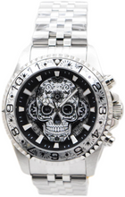 Load image into Gallery viewer, Invicta Pro Diver Dia Day Los Muertos 43mm Black Skull Floral Chrono Watch 48950-Klawk Watches
