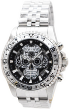 Load image into Gallery viewer, Invicta Pro Diver Dia Day Los Muertos 43mm Black Skull Floral Chrono Watch 48950-Klawk Watches
