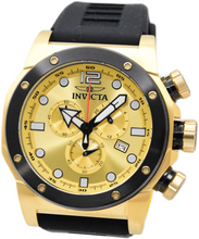 Load image into Gallery viewer, Invicta Sea Hunter 48980 Men's 52mm Chronograph Watch Gold Dial Black Band-Klawk Watches
