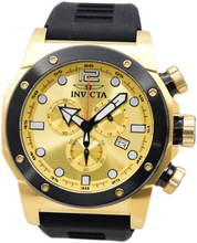 Load image into Gallery viewer, Invicta Sea Hunter 48980 Men's 52mm Chronograph Watch Gold Dial Black Band-Klawk Watches
