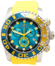 Load image into Gallery viewer, Invicta Sea Hunter Blue Dial Men's 52mm Yellow Fly Back Chrono Watch 48983-Klawk Watches
