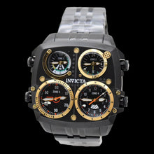 Load image into Gallery viewer, Invicta Aviator Zulu 4-Time Zone Triple Black Mens 50mm Large Quartz Watch 49606
