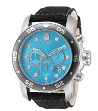Load image into Gallery viewer, Invicta Pro Diver Blue Dial Gunmetal Men's 48mm Black Leather Chrono Watch 49835
