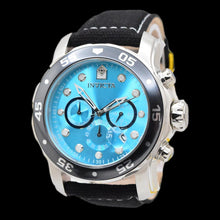 Load image into Gallery viewer, Invicta Pro Diver Blue Dial Gunmetal Men's 48mm Black Leather Chrono Watch 49835
