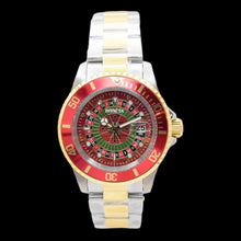 Load image into Gallery viewer, Invicta Pro Diver House of Cards Roulette 40mm Red Dial Two Tone Quartz Watch
