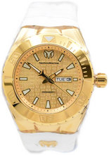 Load image into Gallery viewer, TechnoMarine Cruise Monogram Gold Dial Men’s 48mm White Sport Watch TM-122014

