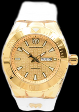 Load image into Gallery viewer, TechnoMarine Cruise Monogram Gold Dial Men’s 48mm White Sport Watch TM-122014
