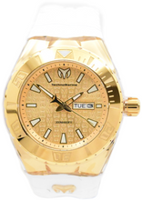Load image into Gallery viewer, TechnoMarine Cruise Monogram Gold Dial Men’s 48mm White Sport Watch TM-122014
