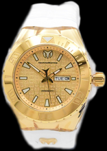 Load image into Gallery viewer, TechnoMarine Cruise Monogram Gold Dial Men’s 48mm White Sport Watch TM-122014
