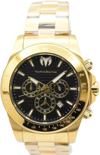 Load image into Gallery viewer, TechnoMarine Grand Manta Ray Mens 47mm Black Gold Quartz Chrono Watch TM-220131-Klawk Watches
