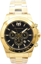 Load image into Gallery viewer, TechnoMarine Grand Manta Ray Mens 47mm Black Gold Quartz Chrono Watch TM-220131-Klawk Watches
