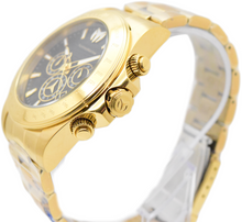 Load image into Gallery viewer, TechnoMarine Grand Manta Ray Mens 47mm Black Gold Quartz Chrono Watch TM-220131-Klawk Watches
