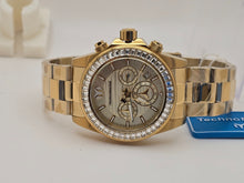 Load image into Gallery viewer, TechnoMarine Manta Ray Mens 42mm 48 Crystals Triple Gold Chrono Watch TM-222004
