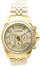 Load image into Gallery viewer, TechnoMarine Manta Ray Mens 42mm 48 Crystals Triple Gold Chrono Watch TM-222020
