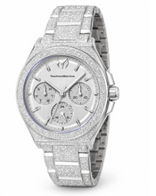 Load image into Gallery viewer, TechnoMarine Ocean Empress Womens 34mm Sparkling Silver Day Date Watch TM-318148
