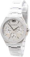 Load image into Gallery viewer, TechnoMarine Ocean Empress Womens 34mm Sparkling Silver Day Date Watch TM-318148
