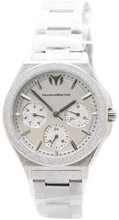 Load image into Gallery viewer, TechnoMarine Ocean Empress Womens 34mm Sparkling Silver Day Date Watch TM-318148
