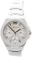 Load image into Gallery viewer, TechnoMarine Ocean Empress Womens 34mm Sparkling Silver Day Date Watch TM-318148
