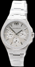 Load image into Gallery viewer, TechnoMarine Ocean Empress Womens 34mm Sparkling Silver Day Date Watch TM-318148
