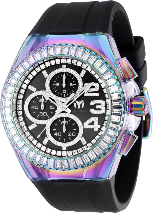 TechnoMarine Cruise Glitz Men's 45mm Crystals Chrono Rainbow Watch TM-121020