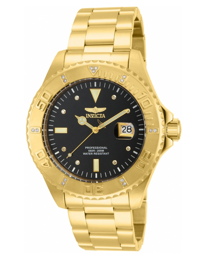 Invicta Pro Diver Diamond Accent Men's 47mm Gold Swiss Quartz Watch 15286-Klawk Watches