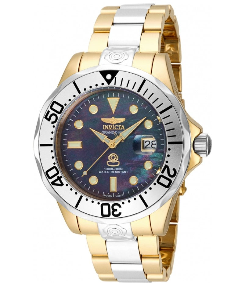Invicta Grand Automatic Men's 47mm Black Pearl Dial Watch – Klawk Watches