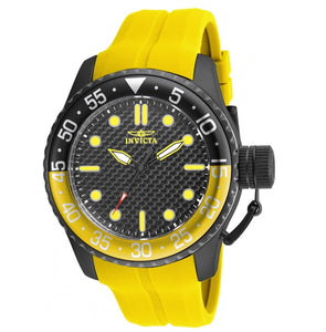 Invicta Pro Diver Men's 50mm Black Carbon Fiber Yellow Quartz watch 17513 Rare-Klawk Watches