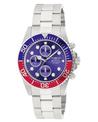 Invicta Pro Diver Men's 43mm Blue Dial Pepsi Bezel Chronograph Watch 1771-Klawk Watches
