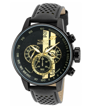 Load image into Gallery viewer, Invicta S1 Rally Race Team Men&#39;s 48mm Black And Gold Leather Chrono Watch 19289-Klawk Watches
