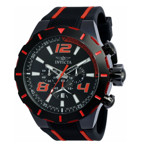 Invicta S1 Rally Men's 53mm Black & Red Silicone Chronograph Watch 20109-Klawk Watches