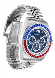 TechnoMarine Manta Ray Luxe Men's 47mm Blue Red Crystals Chrono Watch TM-221011-Klawk Watches