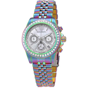 TechnoMarine Manta Ray Luxe Women's 40mm Rainbow MOP Crystals Watch TM-221027-Klawk Watches