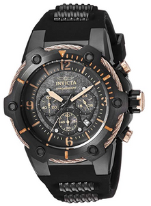 Invicta Bolt 25469 Men's Black & Rose Gold Silicone Chronograph Watch 51.5mm-Klawk Watches