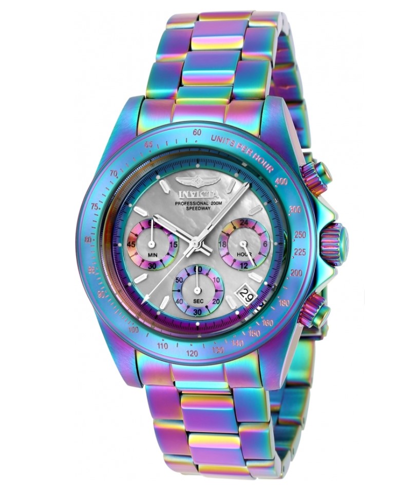 Invicta Speedway Men s 40mm Iridescent Rainbow Chronograph Watch 23942 Klawk Watches