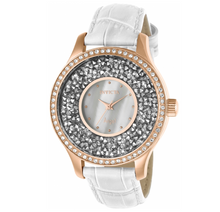 Load image into Gallery viewer, Invicta Angel Women&#39;s 40mm Rose Gold Crystal Sparkle White Leather Watch 24588-Klawk Watches
